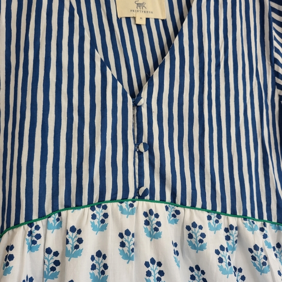 Printfresh Blue and White Striped Dress - Picture 2 of 5